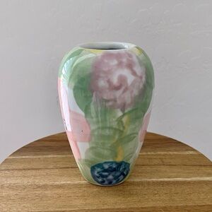 Vintage Mini Bud Vase Pink Pastel Floral Cobalt Blue Sage Green Porcelain